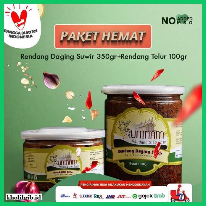 

Makanan-Kering- Rendang Daging Suwir 350 Gram + Rendang Telur 100 Gram -Aneka.