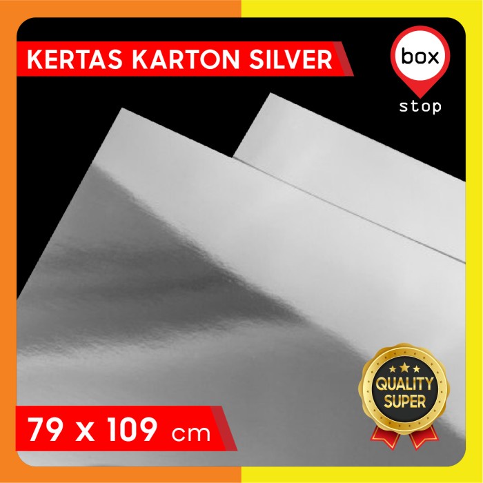 

Karton Silver - Kertas Silver - SilverPaper - 79x109 cm (3pcs)