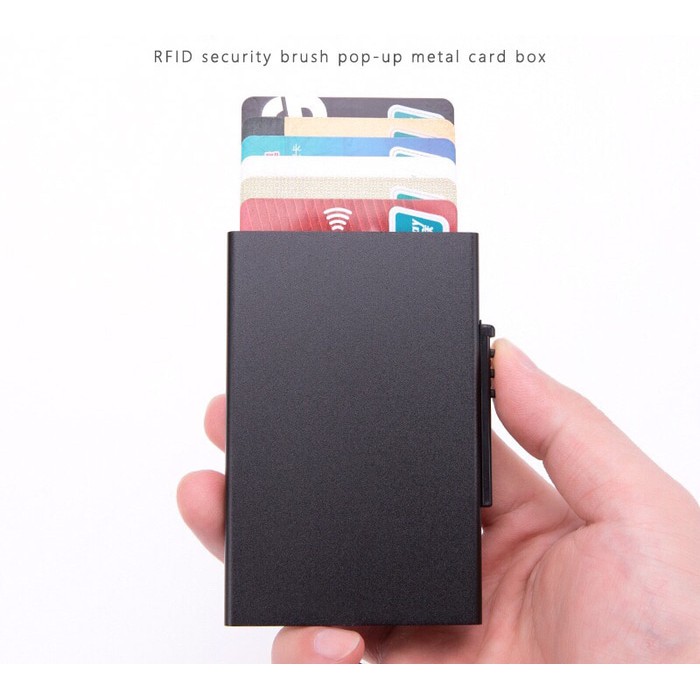 Dompet Kartu Metal Case Card Holder RFID Blocking Anti Theft Data X-32