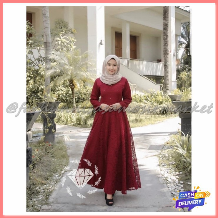 Gamis Terbaru Syari Baju Gamis Remaja Polos Busui 2021 Pesta Keki IY202 Guchika Maxi Baju Gamis Wa