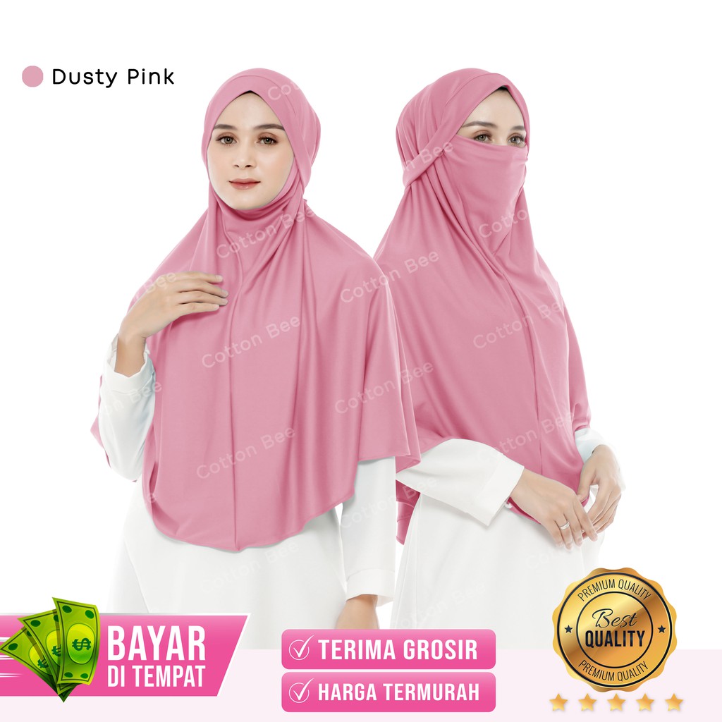 KHIMAR INSTAN NIQAB MADINA JERSEY / NIQAB HIJAB INSTAN JERSEY PREMIUM / HIJAB NIQAB TALI MADINA