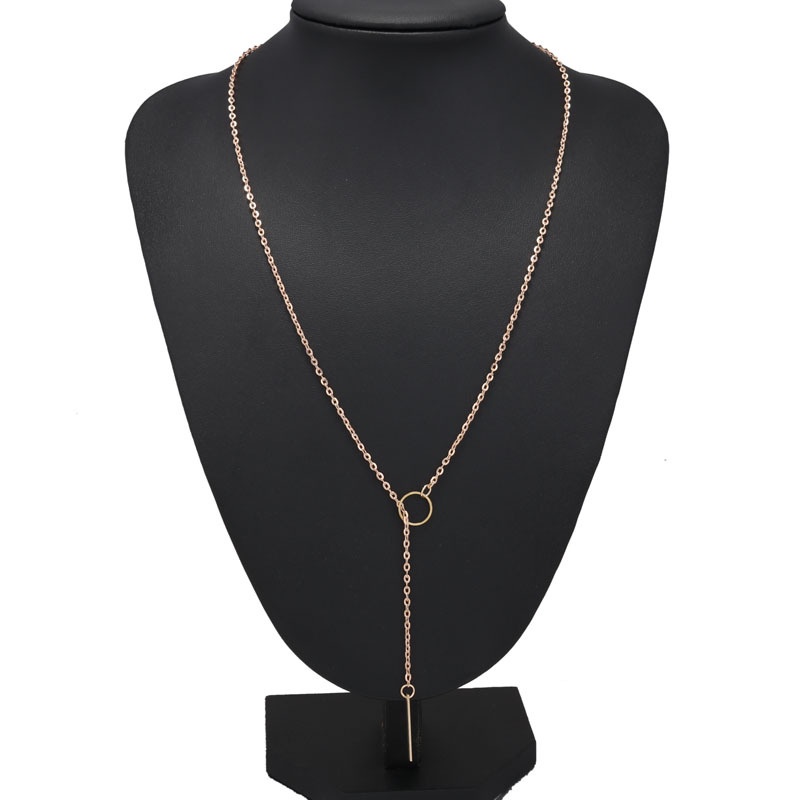 Temperament simple and light luxury metal buckle pendant necklace 210902