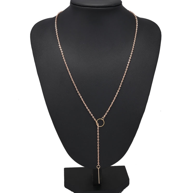 Temperament simple and light luxury metal buckle pendant necklace 210902