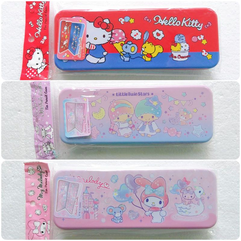 

Tempat Pensil Kaleng Kotak Sanrio Karakter Hello Kitty, Little Twin Stars, My Melody