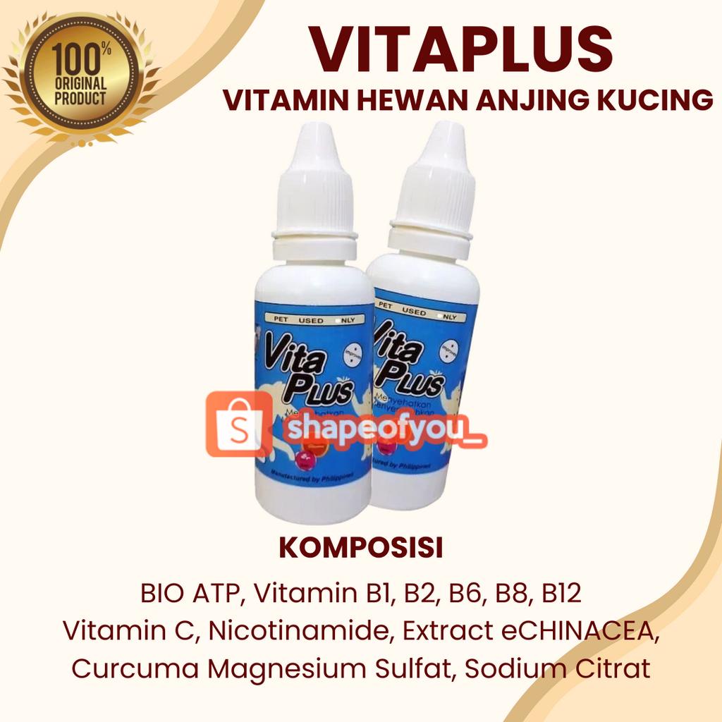 Vitaplus Vita Plus 30ml Multivitamin Kucing Anjing Vitamin 30 ml