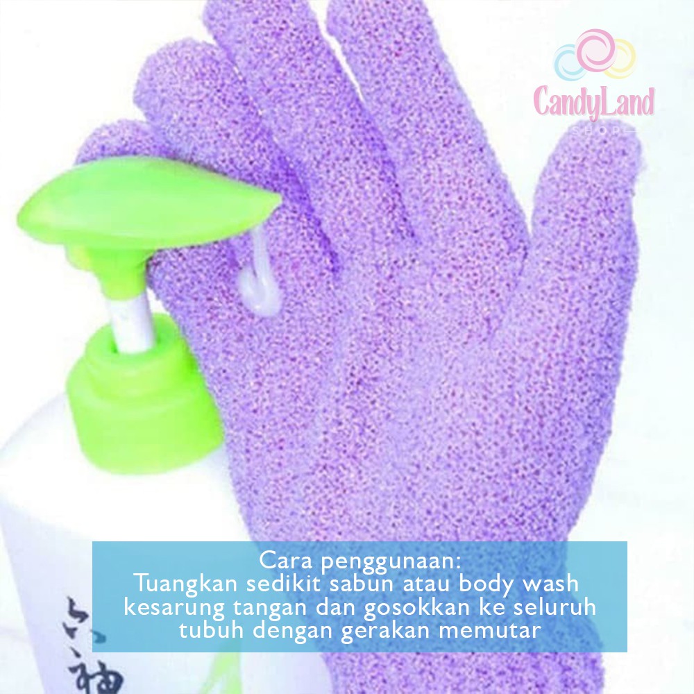 Sarung Tangan Mandi Pemijat Kulit Tubuh Scrubber Exfoliating