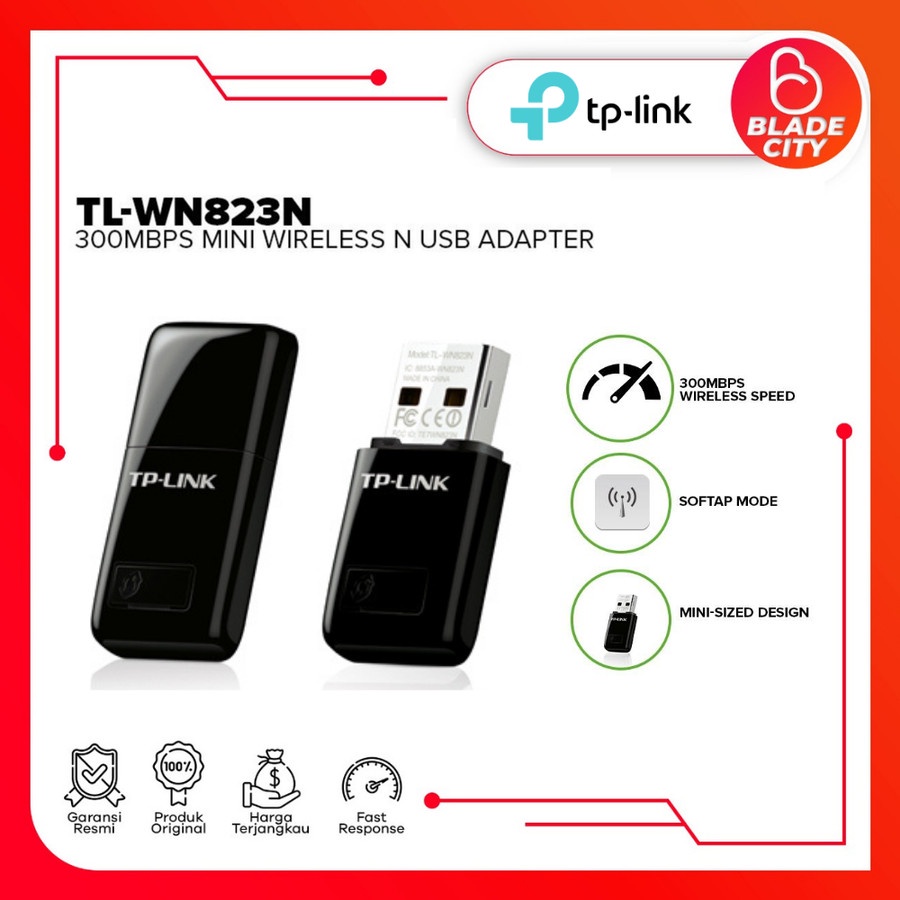 TpLink TL-WN823N 300Mbps Mini Wireless N USB Adapter - Garansi 1th