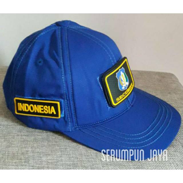 TOPI SECURITY LOGO BIRU - TOPI SECURITY LOGO BIRU 3PATCH VELCRO BIRU