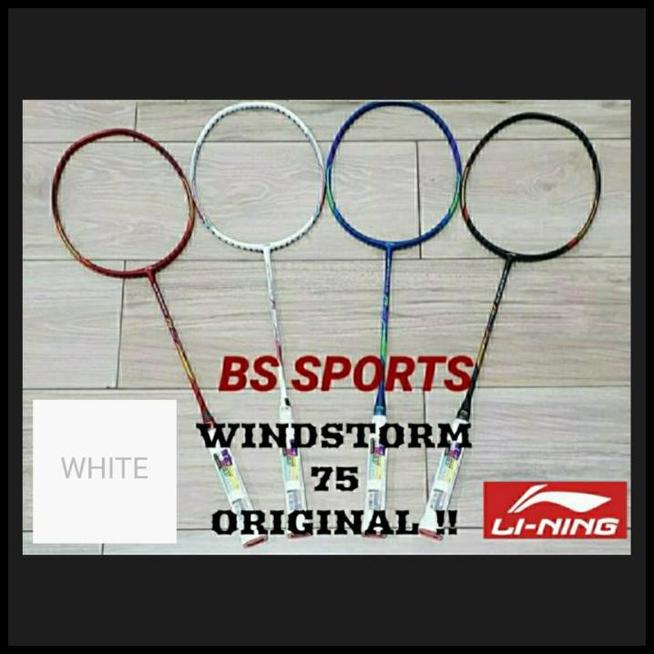 Raket Badminton Raket Lining Windstorm 75 Original - Putih