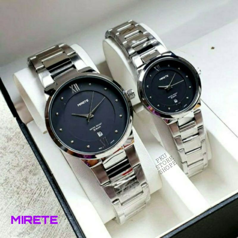 JAM COUPLE FITUR TANGGAL TAHAN AIR JAM TANGAN PRIA DAN WANITA TERBARU AB RANTAI STAENLES STEL MODEL SPORTY DIAMETER 4mm_2,8mm Bisa Beli Satuan