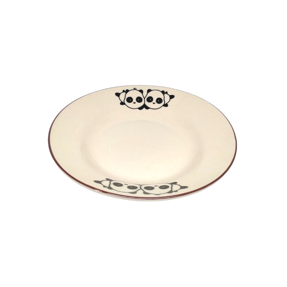 Kedaung Piring / Plate Stoneware Panda 8"