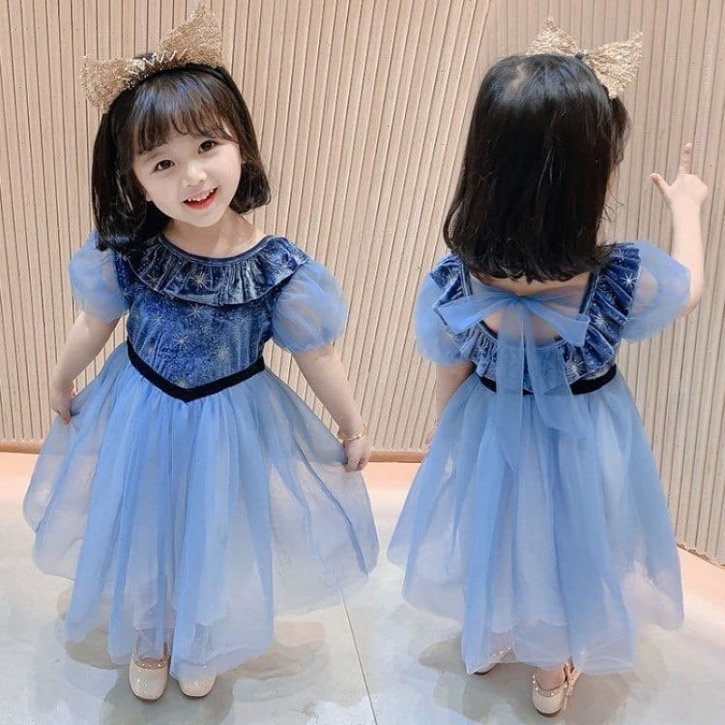 gaun pesta/dress frozen/baju frozen/baju ulang tahun