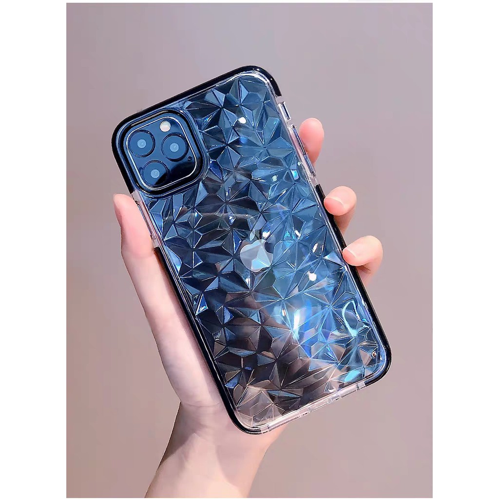 case iPhone transparan berlian pola shell iPhone 11 Pro Max shell penuh anti-jatuh