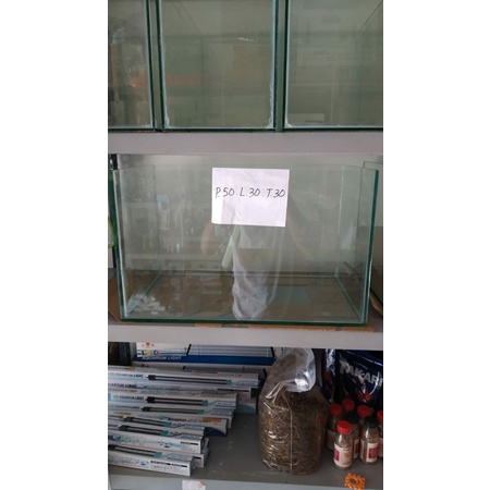 Aquarium akuarium kaca ukuran 50x30x30