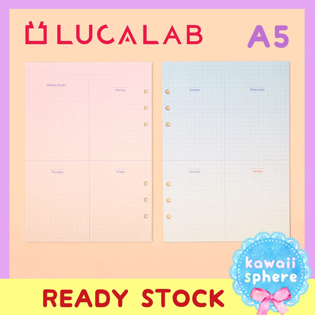 

Lucalab A5 Ring Binder Refill Gradation Weekly | Insert Ring Planner | Import Korea