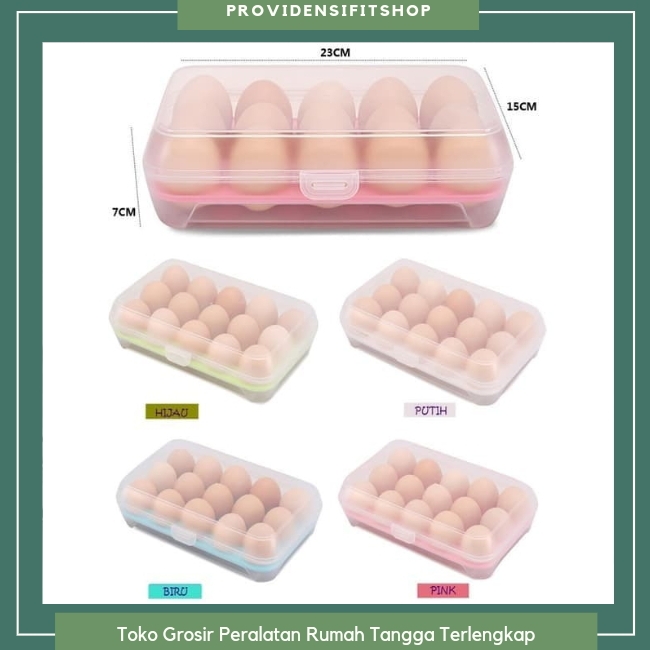 

PROMO Tempat Telur Isi 15 Sekat Kotak Telur Egg Storage Box Penyimpanan BISA COD