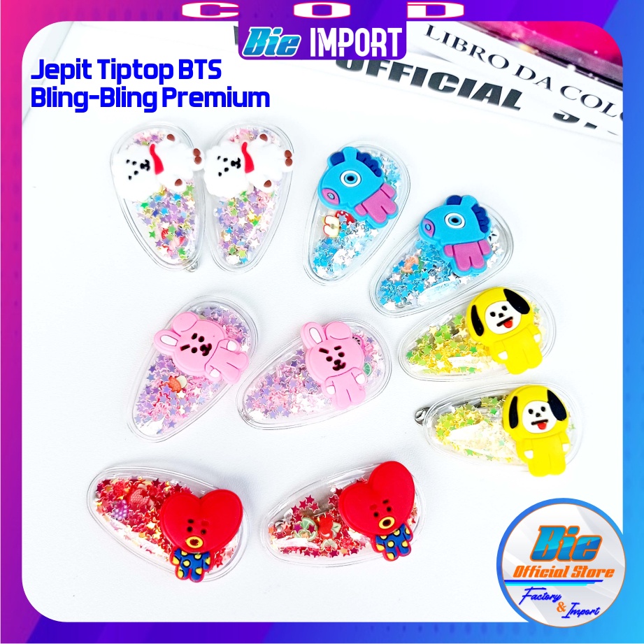 2 Pcs Jepit Tiptop BTS Korea Bling-Bling Impor Best Seller