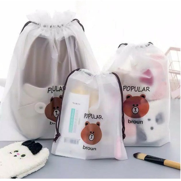 TAS SERUT TEMPAT PENYIMPANAN ALAT MAKE UP / TRAVEL POUCH ORGANIZER BAG / TAS WATERPROOF MINI TEMPAT PENYIMPANAN