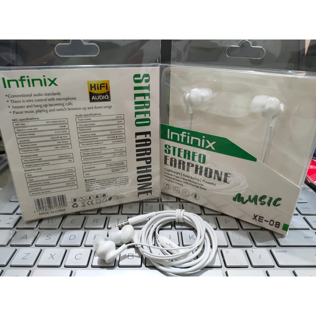Earphone Stereo INFINIX ORIGINAL 100% Handfree Infininix Headset Infinix Origional