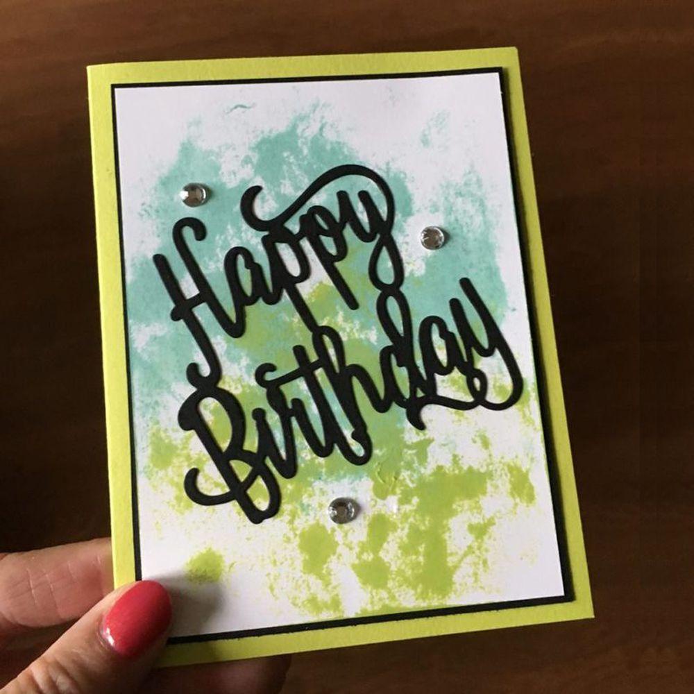 Suyo Cetakan Stensil Cutting Dies Motif Happy Birthday Bahan Metal Untuk Scrapbook / Craft Diy