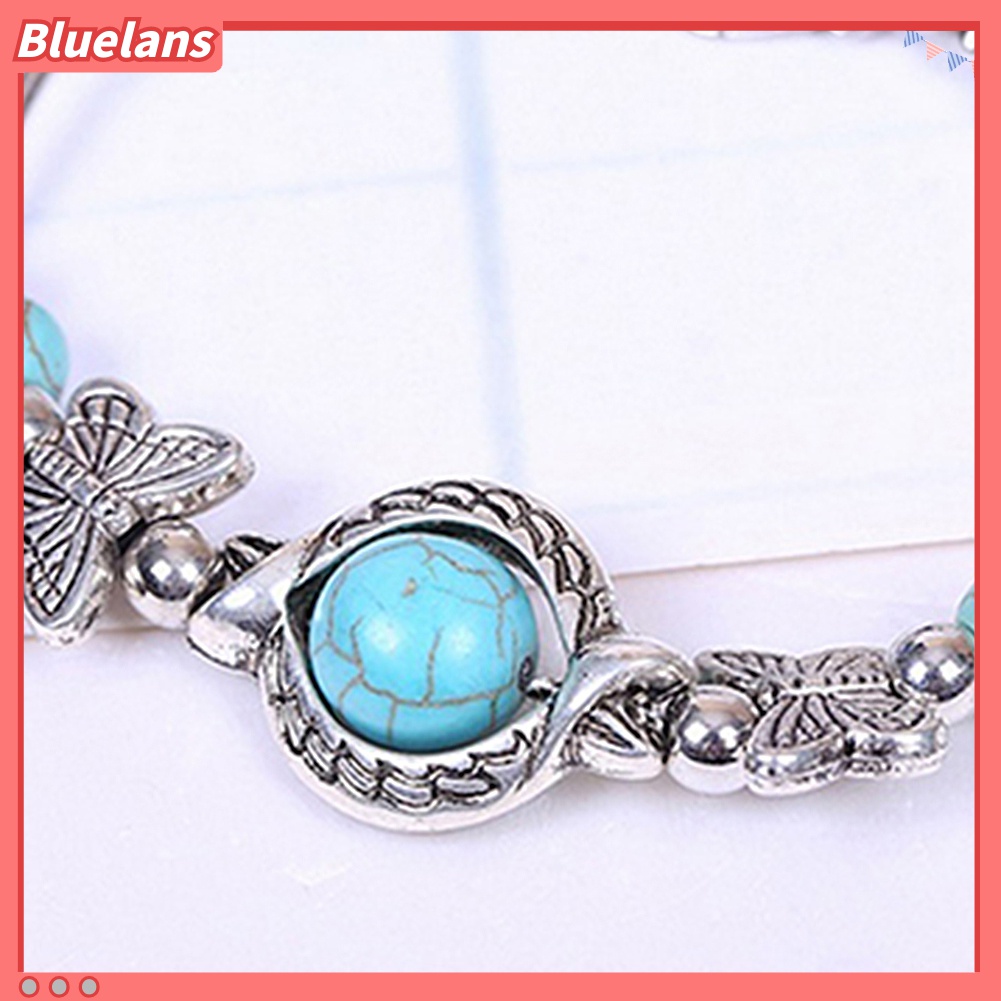 Gelang Manik-Manik Turquoise Bahan Alloy Untuk Wanita