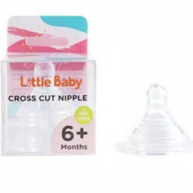 LITTLE BABY CROSS CUT NIPPLE DOT WIDE NECK 6M+ / DOT BOTOL SUSU 6M+