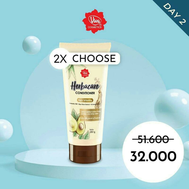 Paket 2 Conditioner Herbacare Shampoo rambut Viva