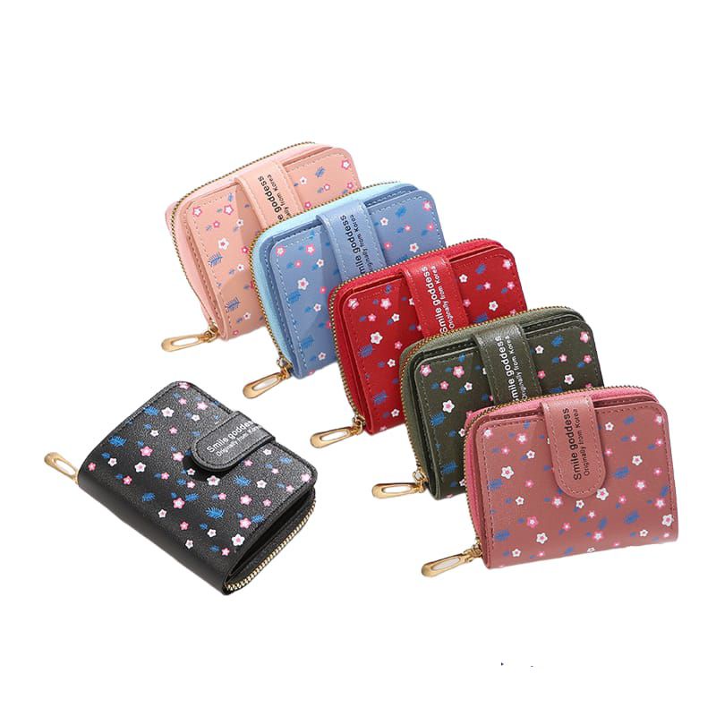 D 1012 Dompet Lipat Wanita Relesting Motif Bunga