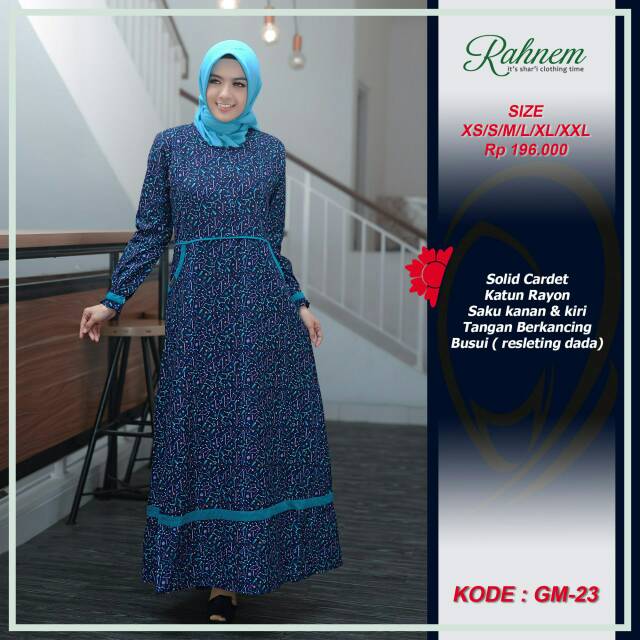 Rahnem GM 23 diskon 20%/gamis muslimah/gamis brabded/gamis murah