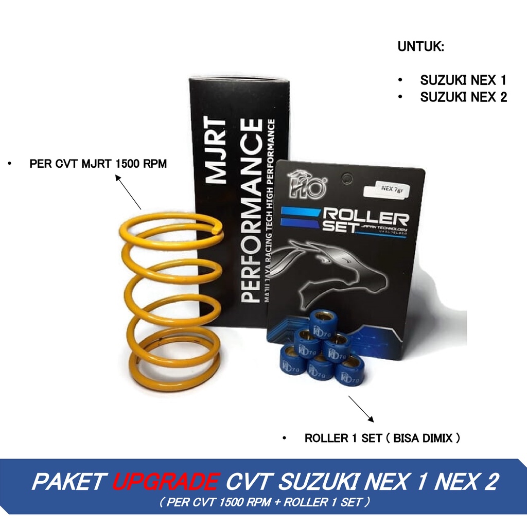 PAKET UPGRADE CVT ROLLER RACING + PER CVT RACING 1500 RPM SUZUKI NEX
