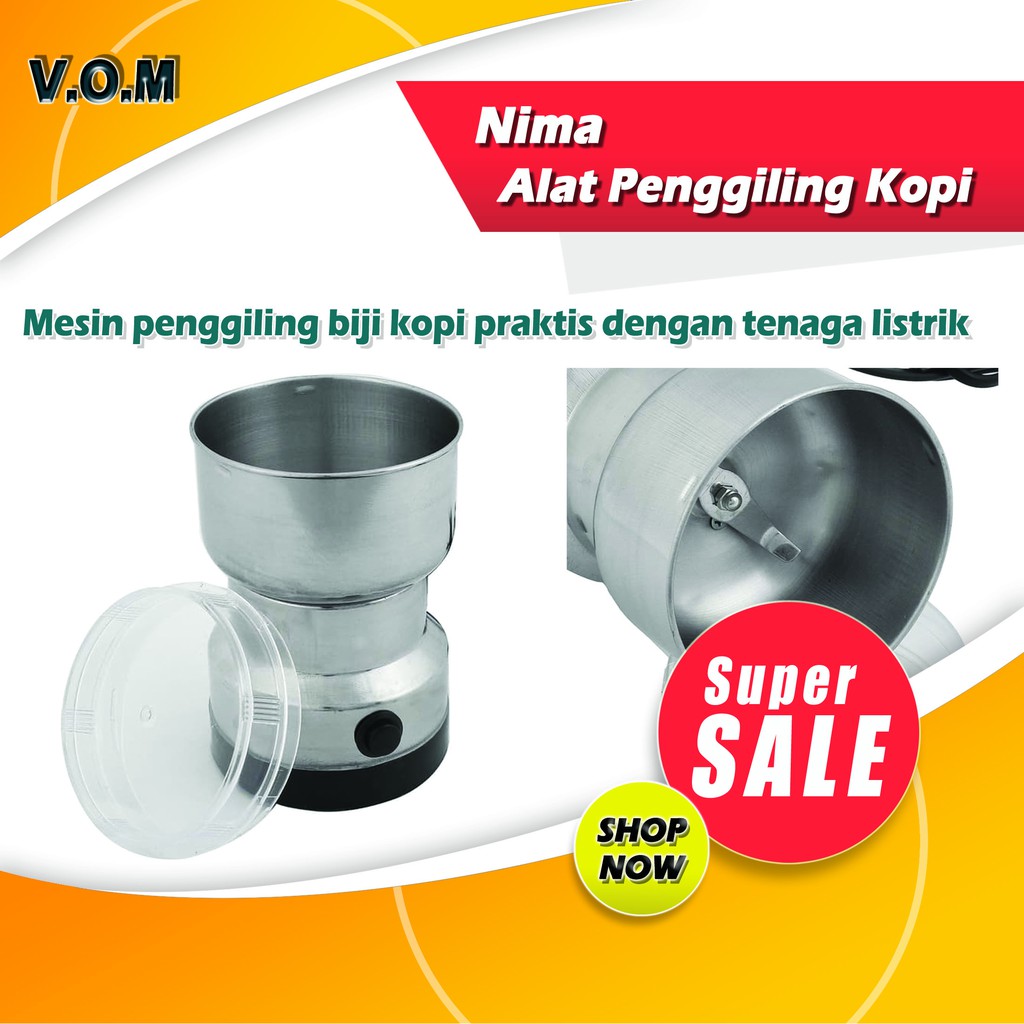 VOM Nima Alat Penggiling Kopi Portable Electric Coffee Grinder 150W 0658