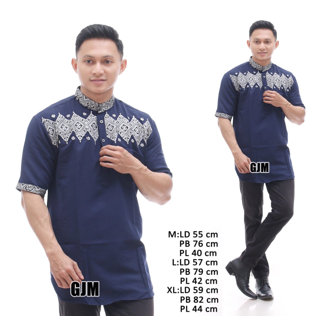 Baju Koko Batik Terbaru Baju Koko Muslim Pria Lengan Pendek Koko Kurta Bordir Batik Halus Bahan Katun