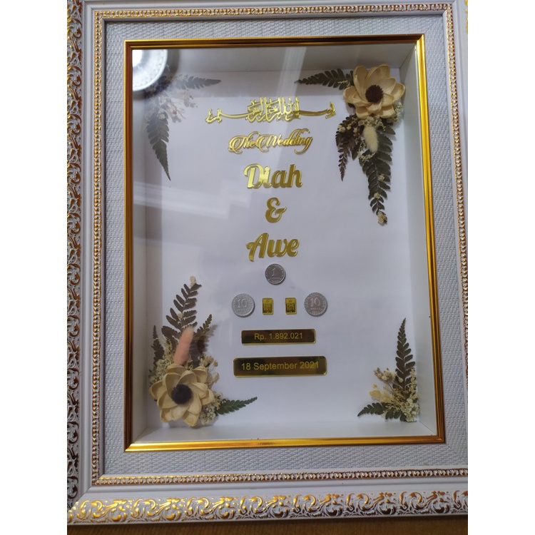 Text Arab Bismillah Harakat Akrilik Mirror Gold/Hiasan Mahar Akrilik