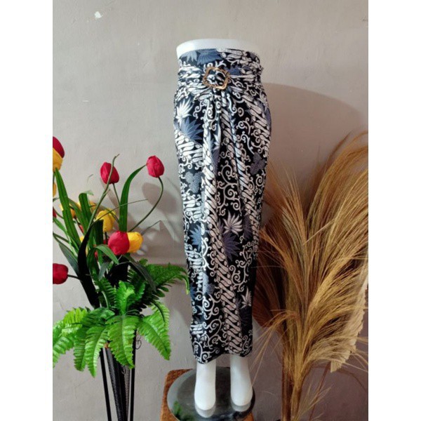 ROK LILIT INSTAN JEIVA REMPEL MAXI BATIK WANITA / ROK BAWAHAN KEBAYA / ROK LILIT BATIK WANITA-kenanga silver