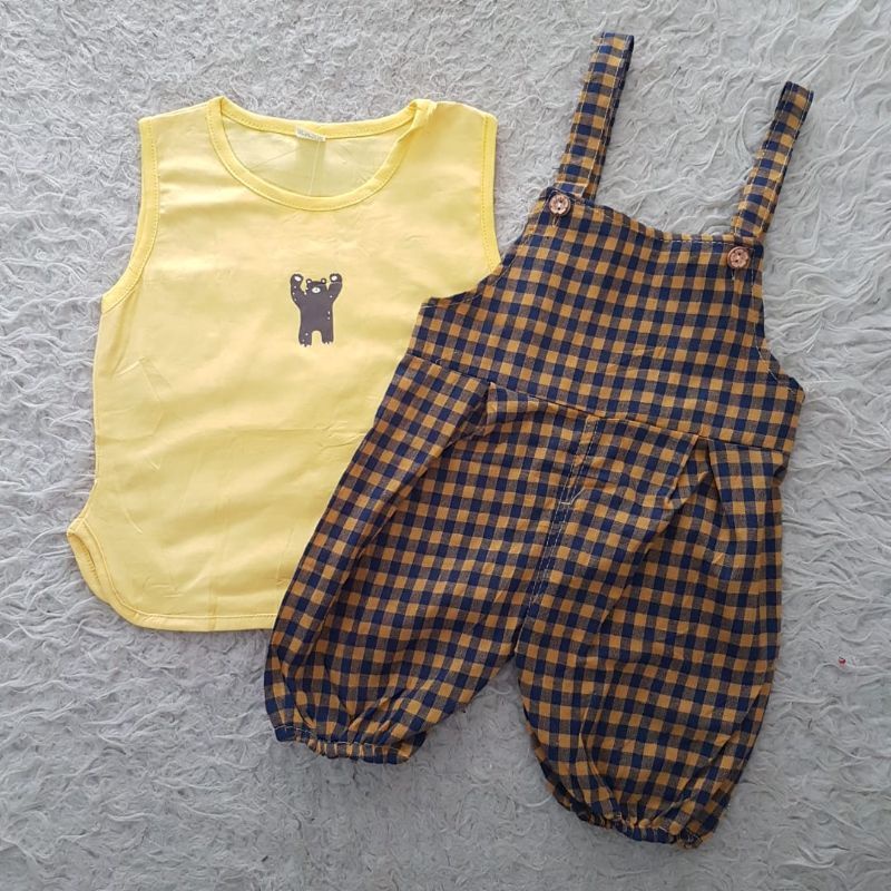 baju bayi brown overall