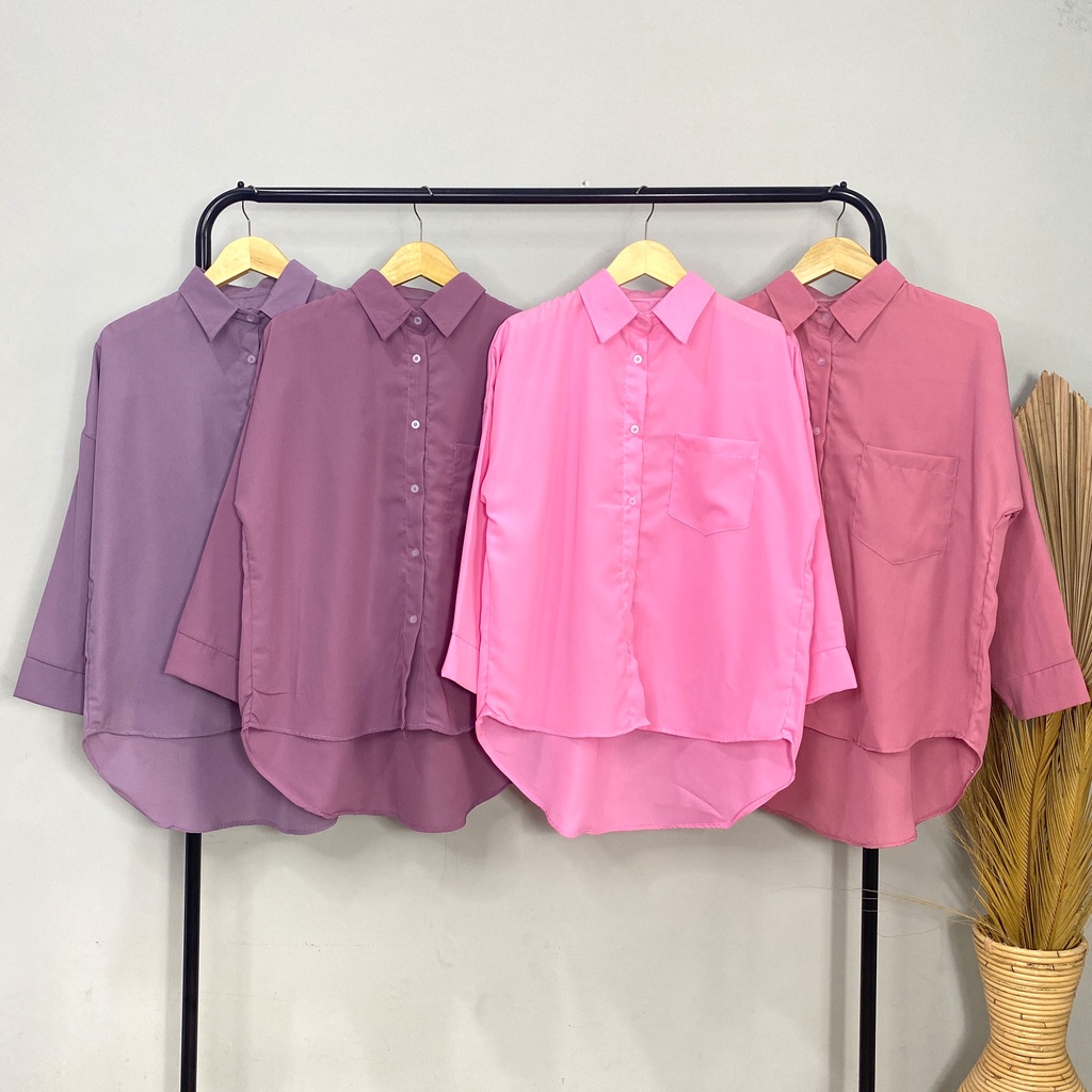 [100K GET 4] The Bloom House - Indraini Shirt Wolfis Atasan Wanita Kemeja Polos B105