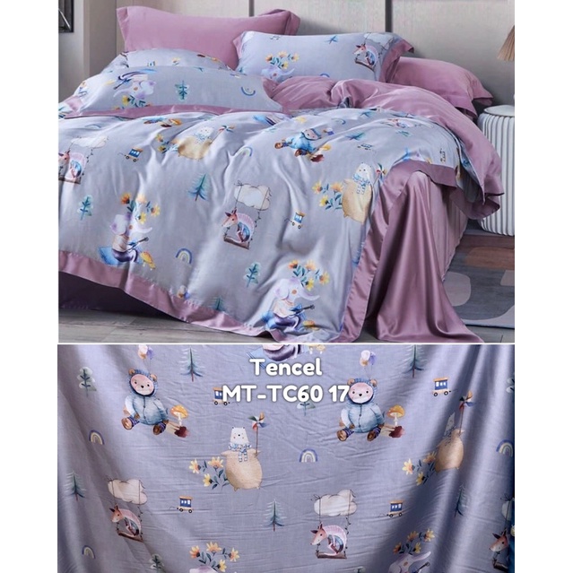 moon kain sprei meteran serat organik sutra lyocell fiber motif animal forest anak baby binatang ted