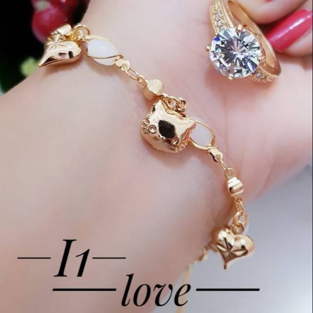 Set gelang dan cincin xuping