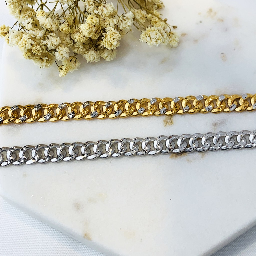 Gelang Rantai Sisik Naga Emas Asli 17K 16K 750 700 Putih Rose Gold Kuning Kadar 70% 75% Gosok Papan