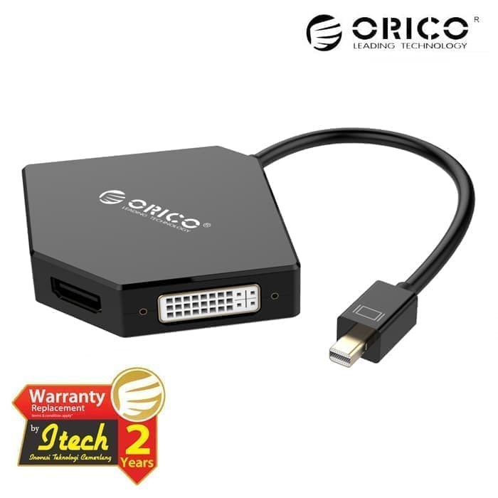 ORICO DMP-HDV3S Mini DisplayPort to HDMI / DVI / VGA Adapter - Hitam