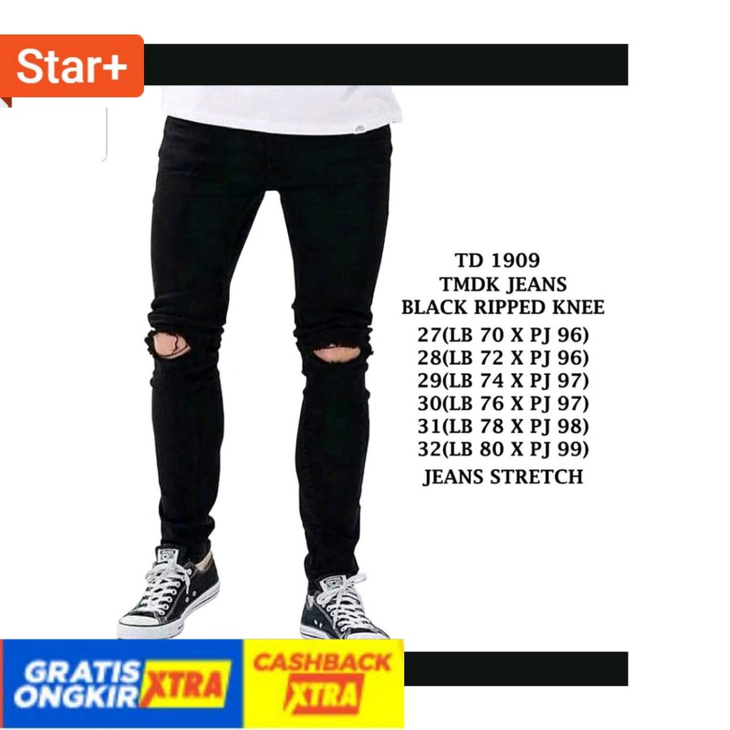 KATOK MURAH COWOK PRIA LAKI DEWASA ANAK REMAJA KECIL BESAR / Celana Jeans Sobek Lutut Pria Ripped