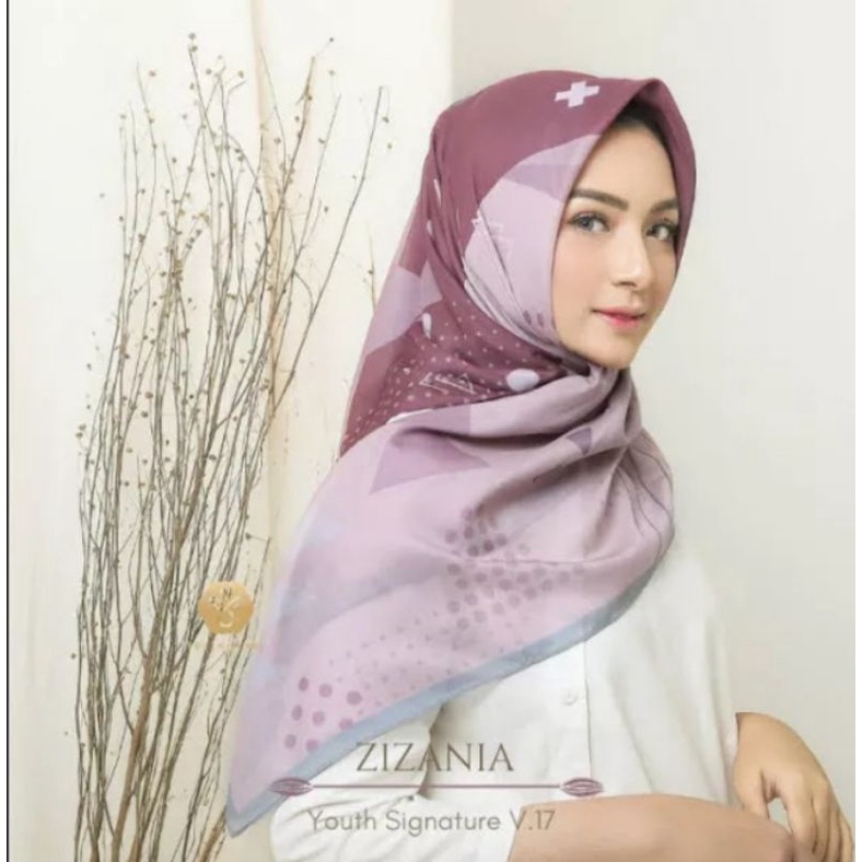 HIJAB SEGI EMPAT YOUTH SIGNATURE SERIES MOTIF ZIZANIA  SUPER PREMIUM DENAY