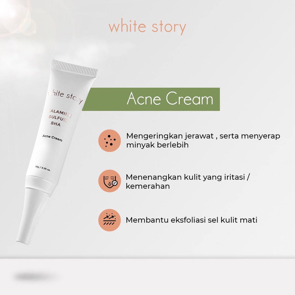 ORIGINAL White Story Acne Cream 10gr / Whitestory Obat Jerawat / LEDI MART