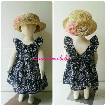 Dress Backless Anak Batik Hitam