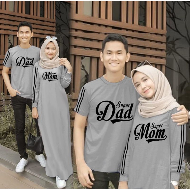 BAJU COUPLE MUSLIM TERBARU 2022 PASANGAN SYARI CP COUPLE SUPER MOM DAD