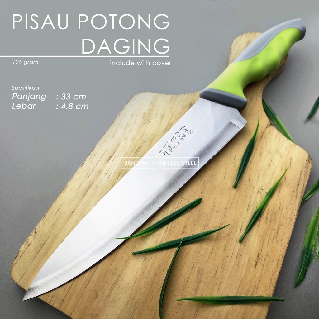 Pisau Daging Stainless Besar Cap Dua Ikan