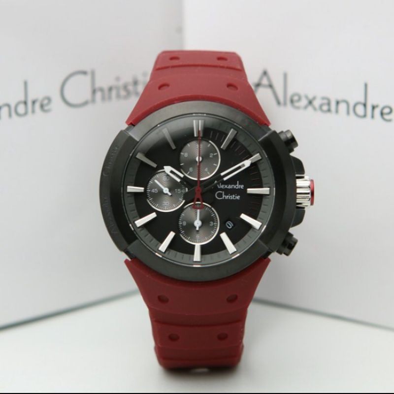 Jam Tangan Alexander Christie Blakc Red ac6566