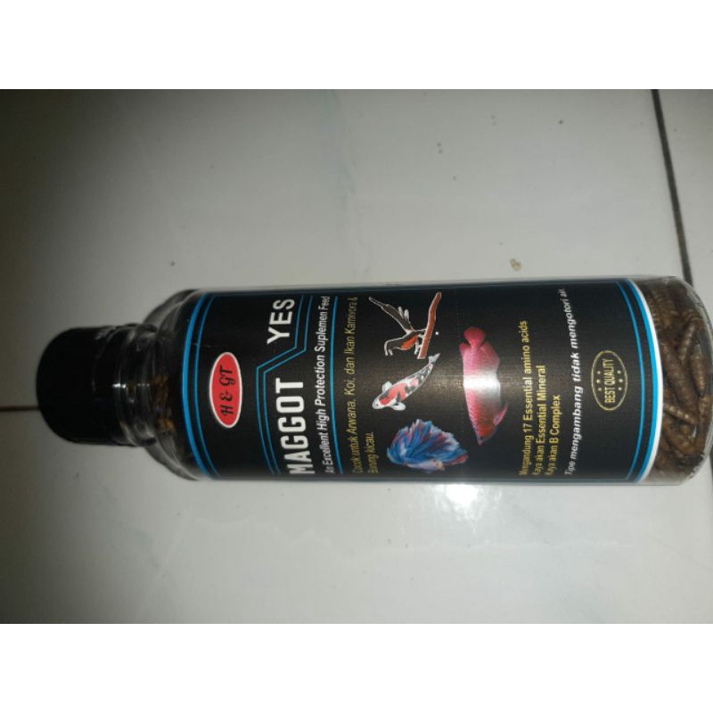 magot kering maggot yes kemasan dalam botol 250ml