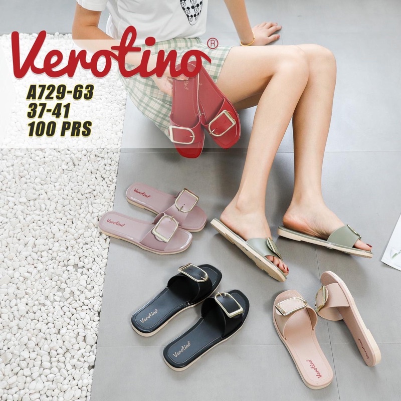 Sandal Jelly Verotino Sandal Slop Gesper Besi A729 Terbaru