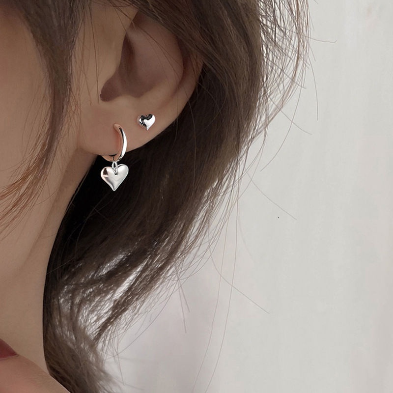 Hollow Asymmetric Love Earrings Accessories Korea Short Style Temperament Fashion